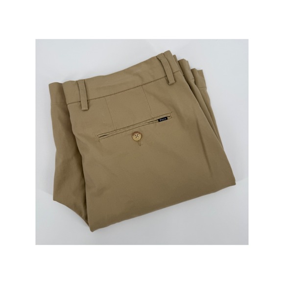 Polo Ralph Lauren Shorts Mens 32 Beige Classic Fit Stretch Chino 9" Inseam - Picture 1 of 10